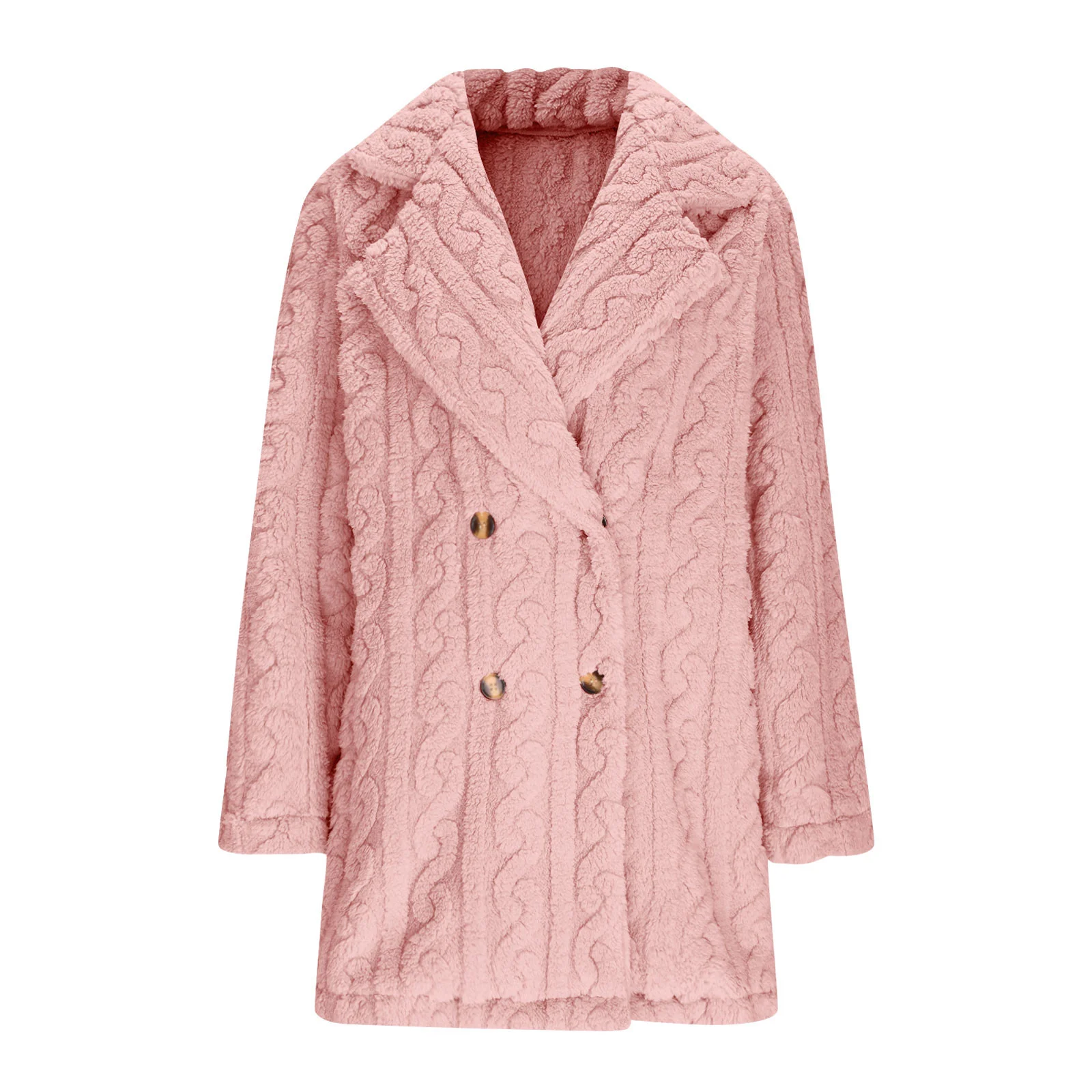 Damen Winter Oberbekleidung Lässig Unifarben Langarm Vlies Mantel