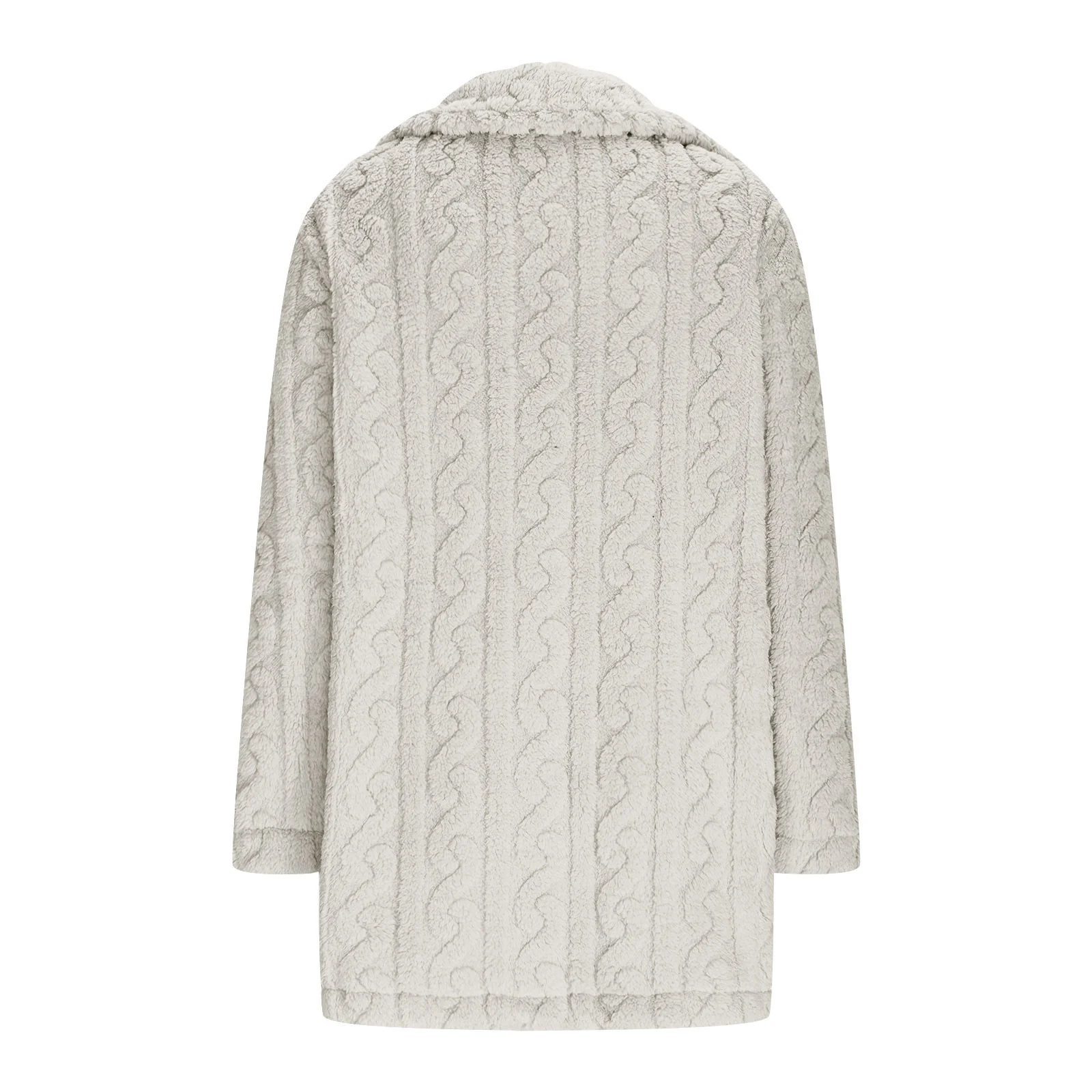 Damen Winter Oberbekleidung Lässig Unifarben Langarm Vlies Mantel
