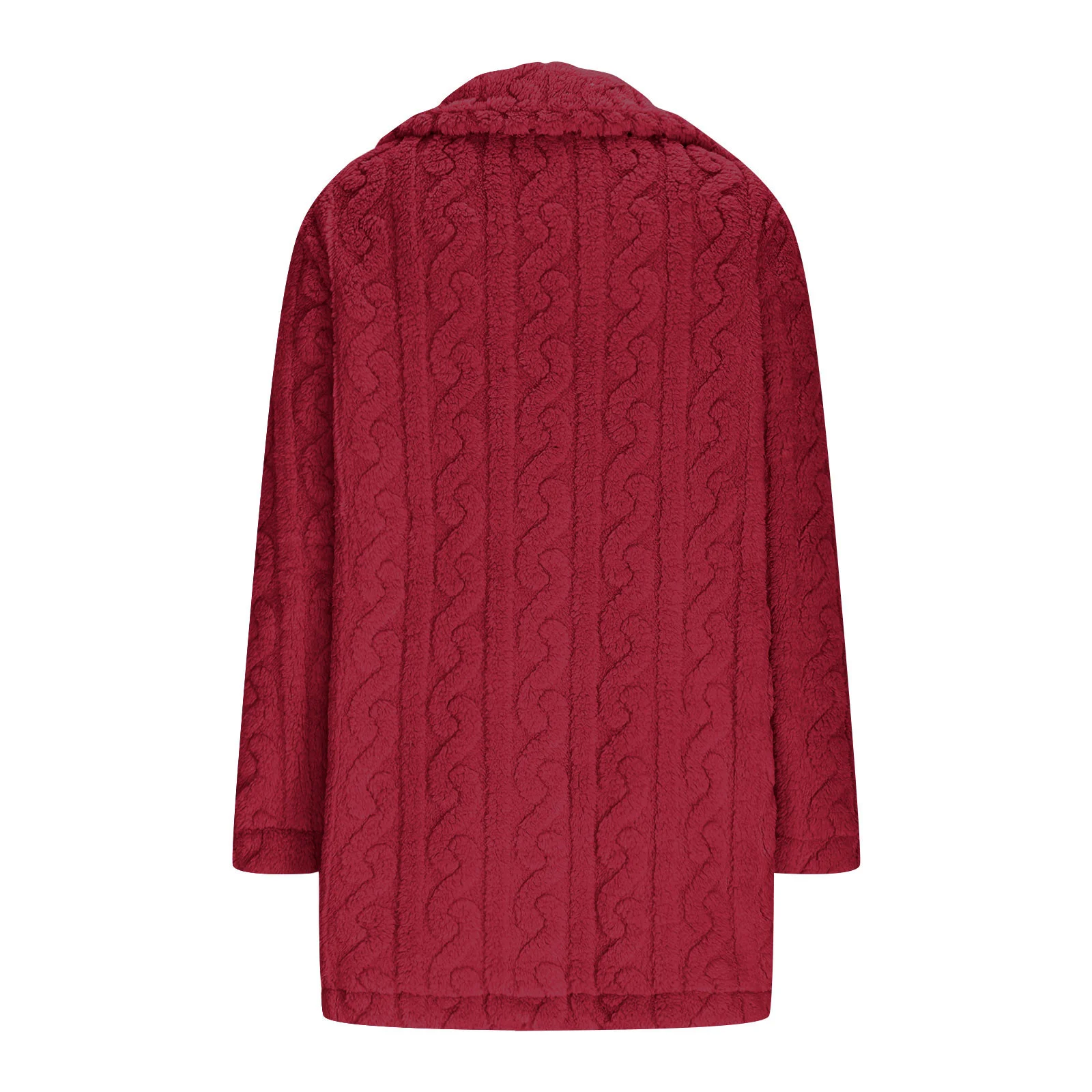 Damen Winter Oberbekleidung Lässig Unifarben Langarm Vlies Mantel