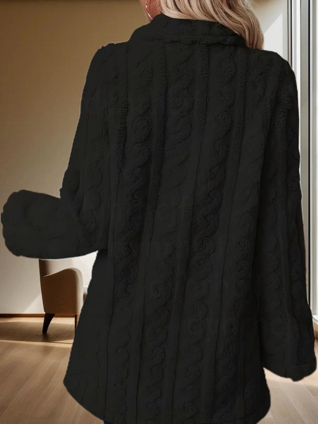 Damen Winter Oberbekleidung Lässig Unifarben Langarm Vlies Mantel