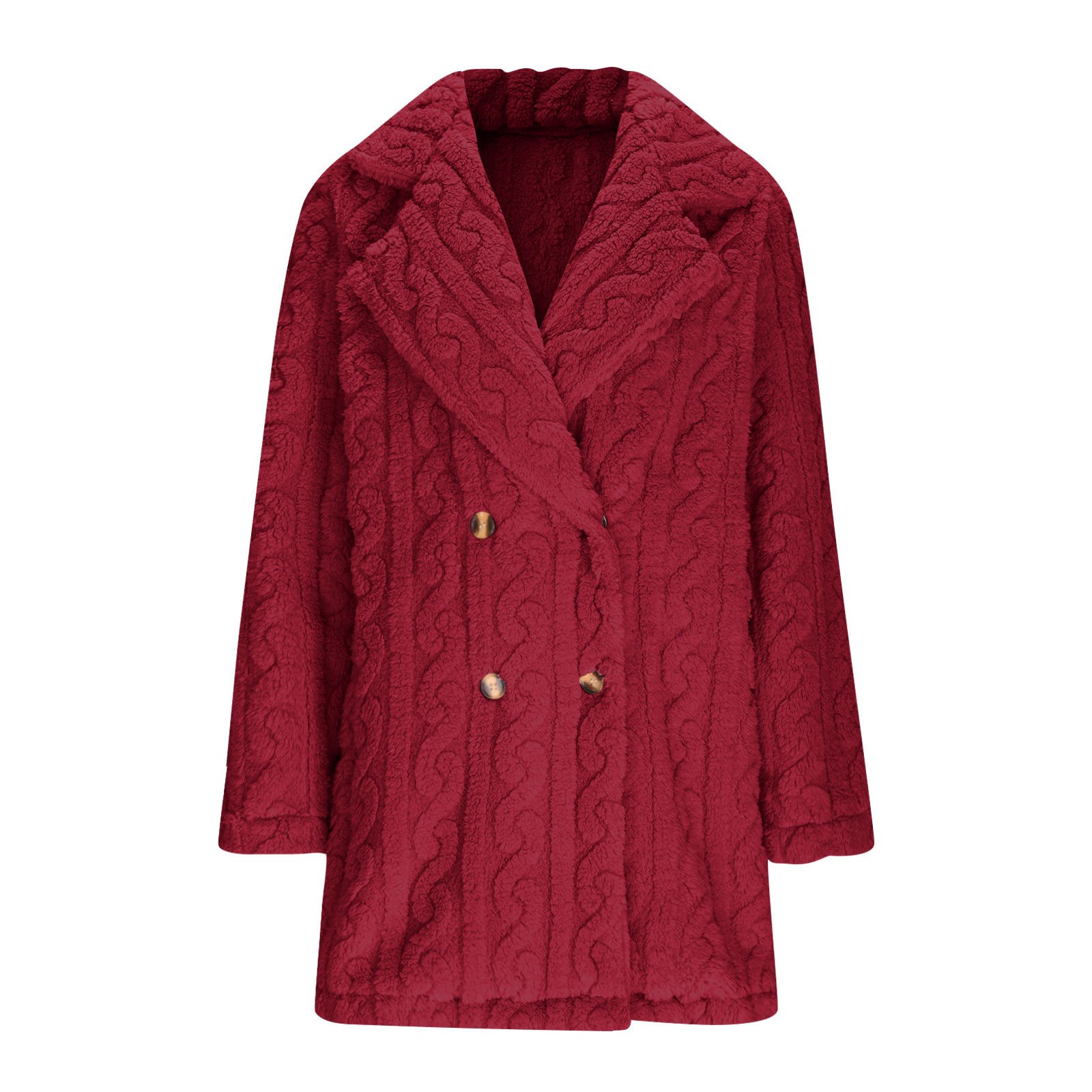 Damen Winter Oberbekleidung Lässig Unifarben Langarm Vlies Mantel