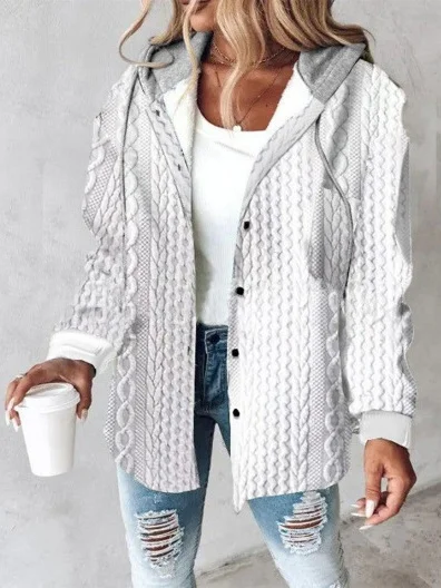 Damen Frühling/Herbst Oberbekleidung Retro Print Gestreift Langarm Stehkragen Jacke