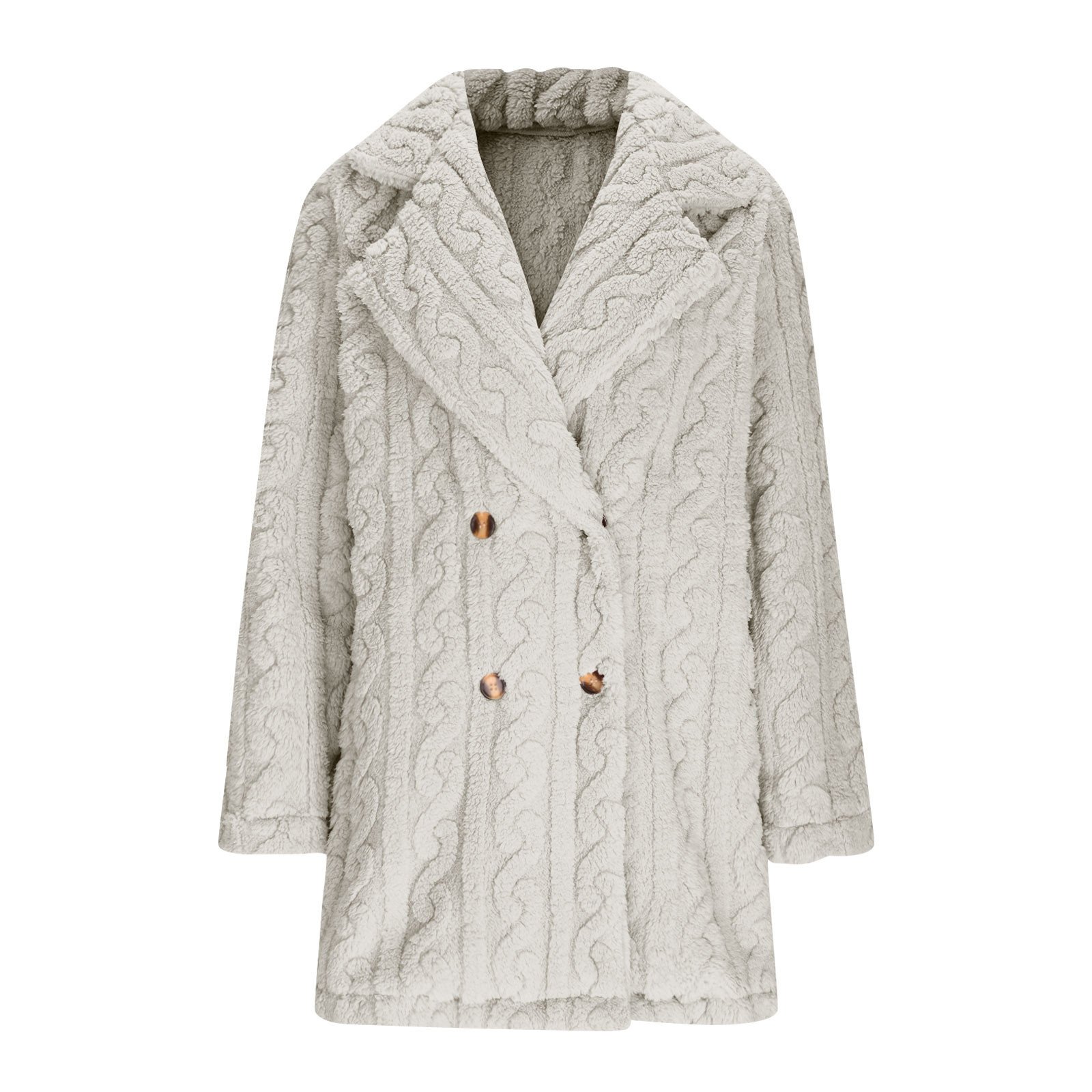 Damen Winter Oberbekleidung Lässig Unifarben Langarm Vlies Mantel