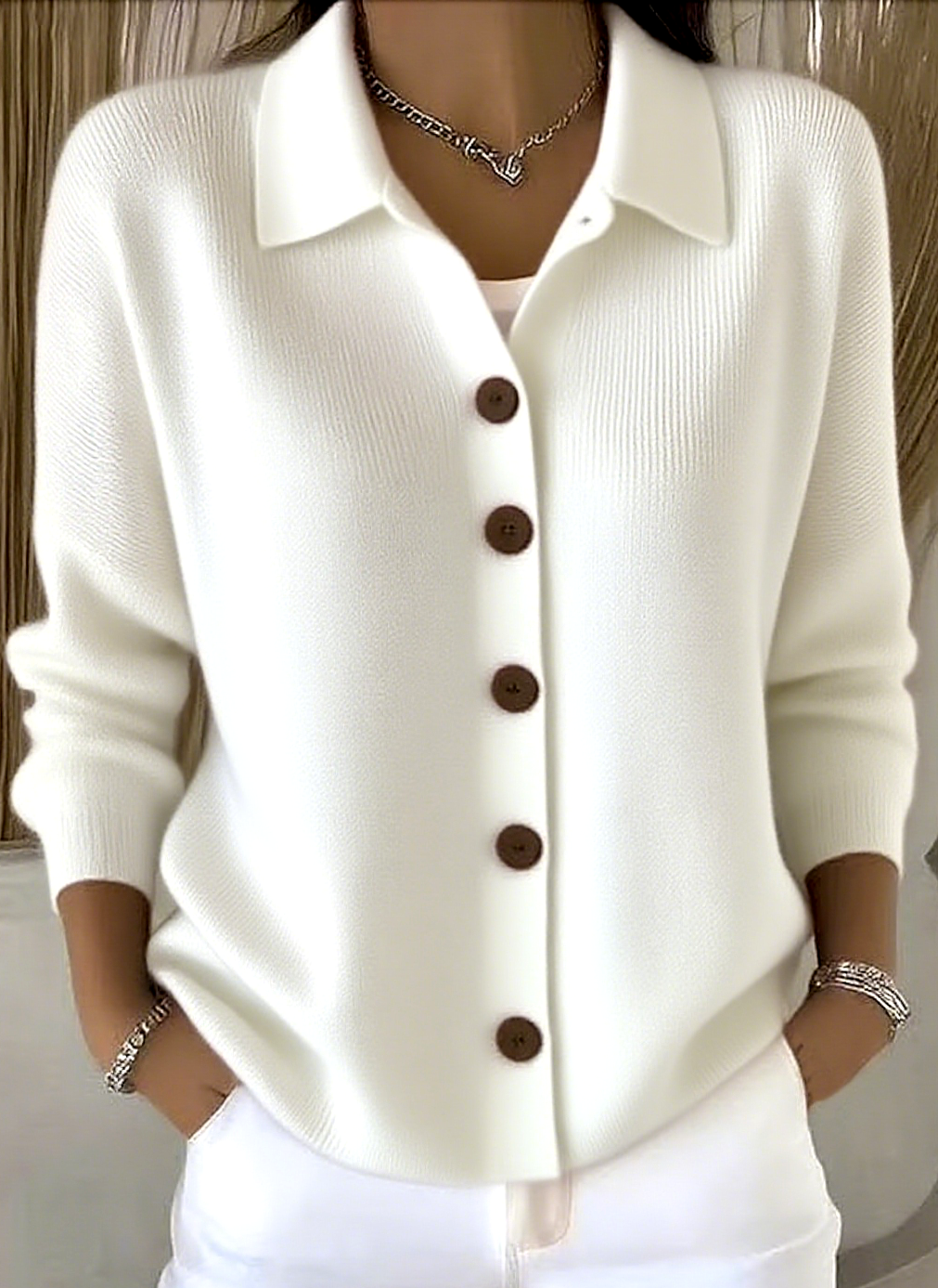 Damen Unifarben Langarm Schalkragen Lässig Frühling/Herbst Strickjacke Oberbekleidung