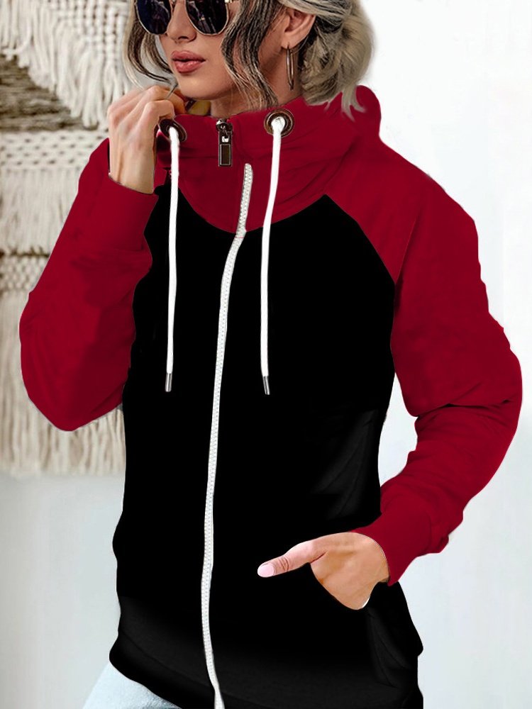 Damen Frühling/Herbst Oberbekleidung Retro Nahtverarbeitung Unifarben Langarm Stehkragen Jacke
