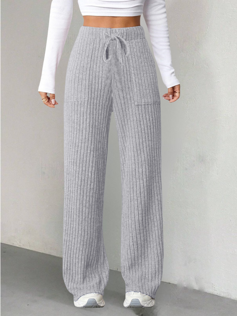 Damen Unifarben Lang Elastische Taille Hose Lässig Frühling/Herbst Hose