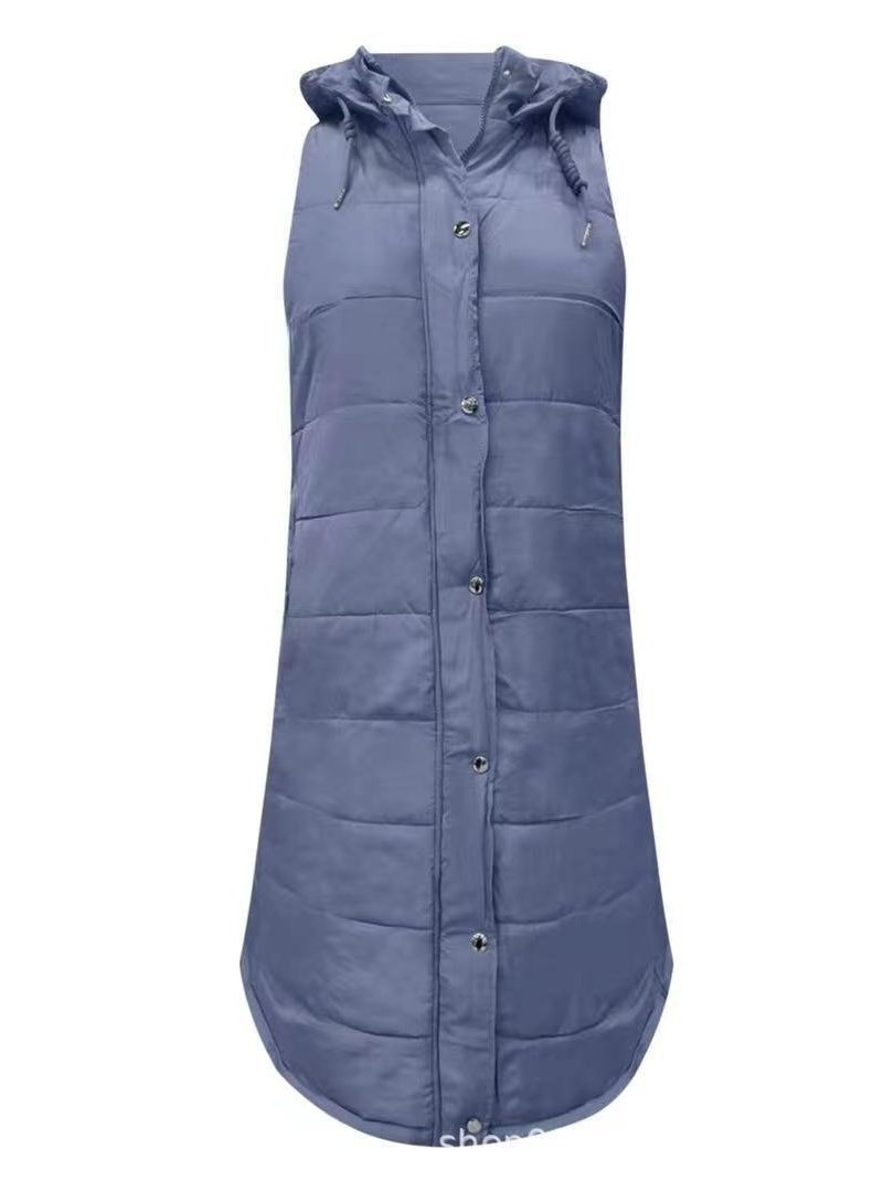 Reißverschluss Unifarben Elegant Baumwolle Mantel Unifarben Mit Kapuze Einreiher Mittlere Länge Baumwolle Tanktop Schmal Passen Temperament Strickjacke Jacke Oberteile