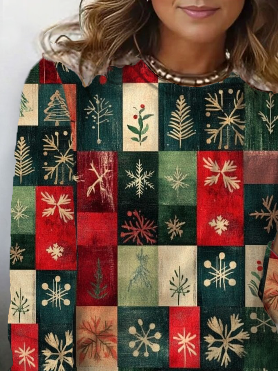 Damen Weihnachten Langarm T-Shirts T-Shirt Rundhals Print Lässig Frühling/Herbst T-Shirt mit Grafik Oberteile