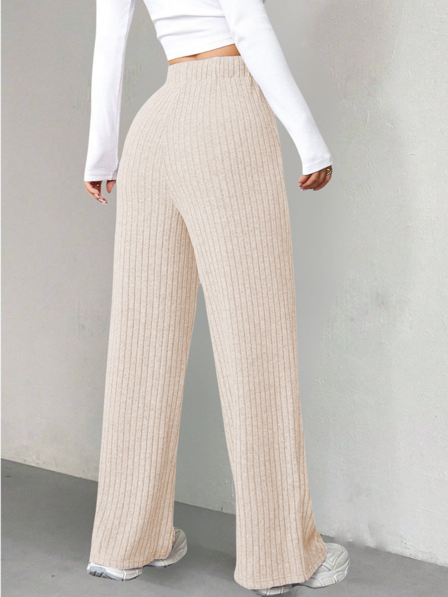 Damen Unifarben Lang Elastische Taille Hose Lässig Frühling/Herbst Hose
