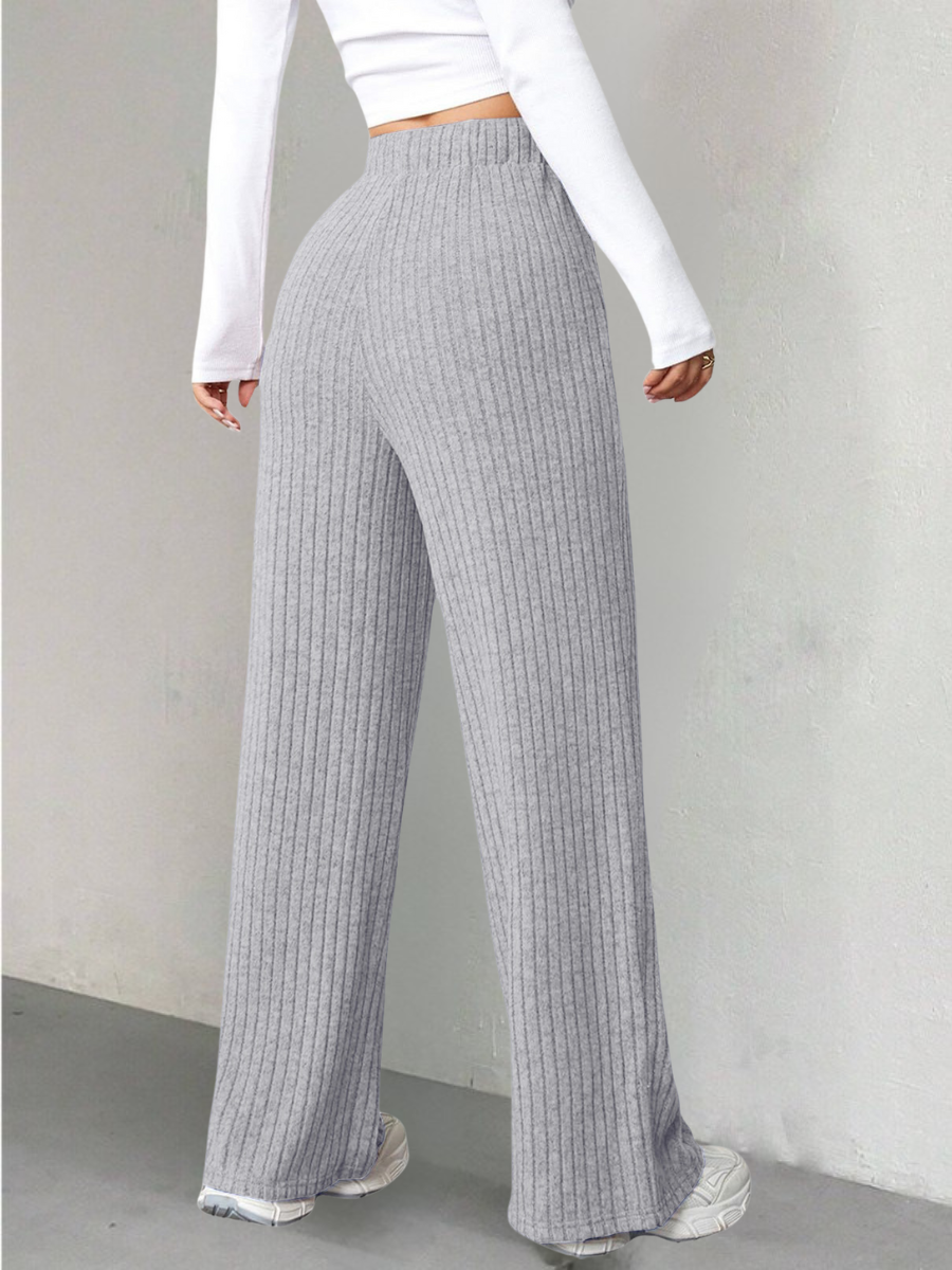 Damen Unifarben Lang Elastische Taille Hose Lässig Frühling/Herbst Hose