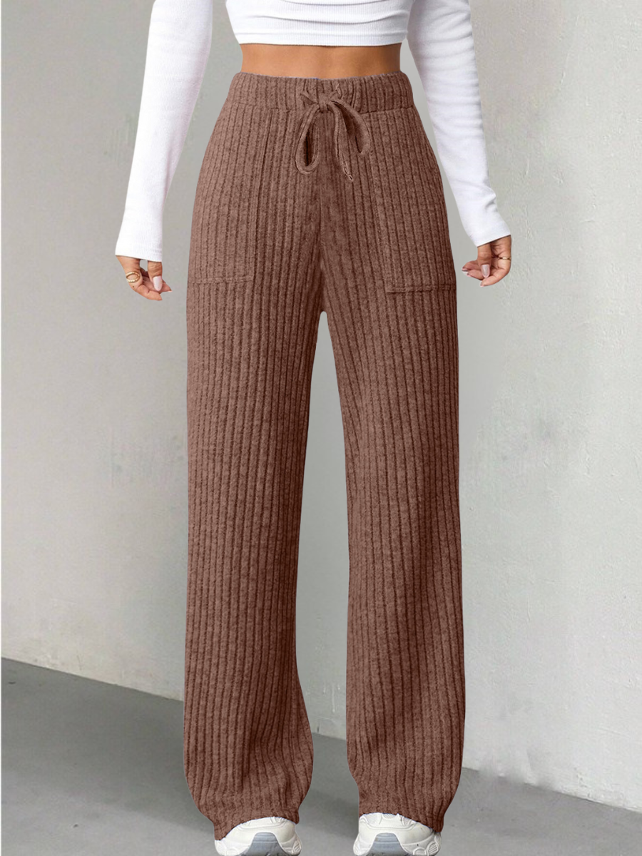 Damen Unifarben Lang Elastische Taille Hose Lässig Frühling/Herbst Hose