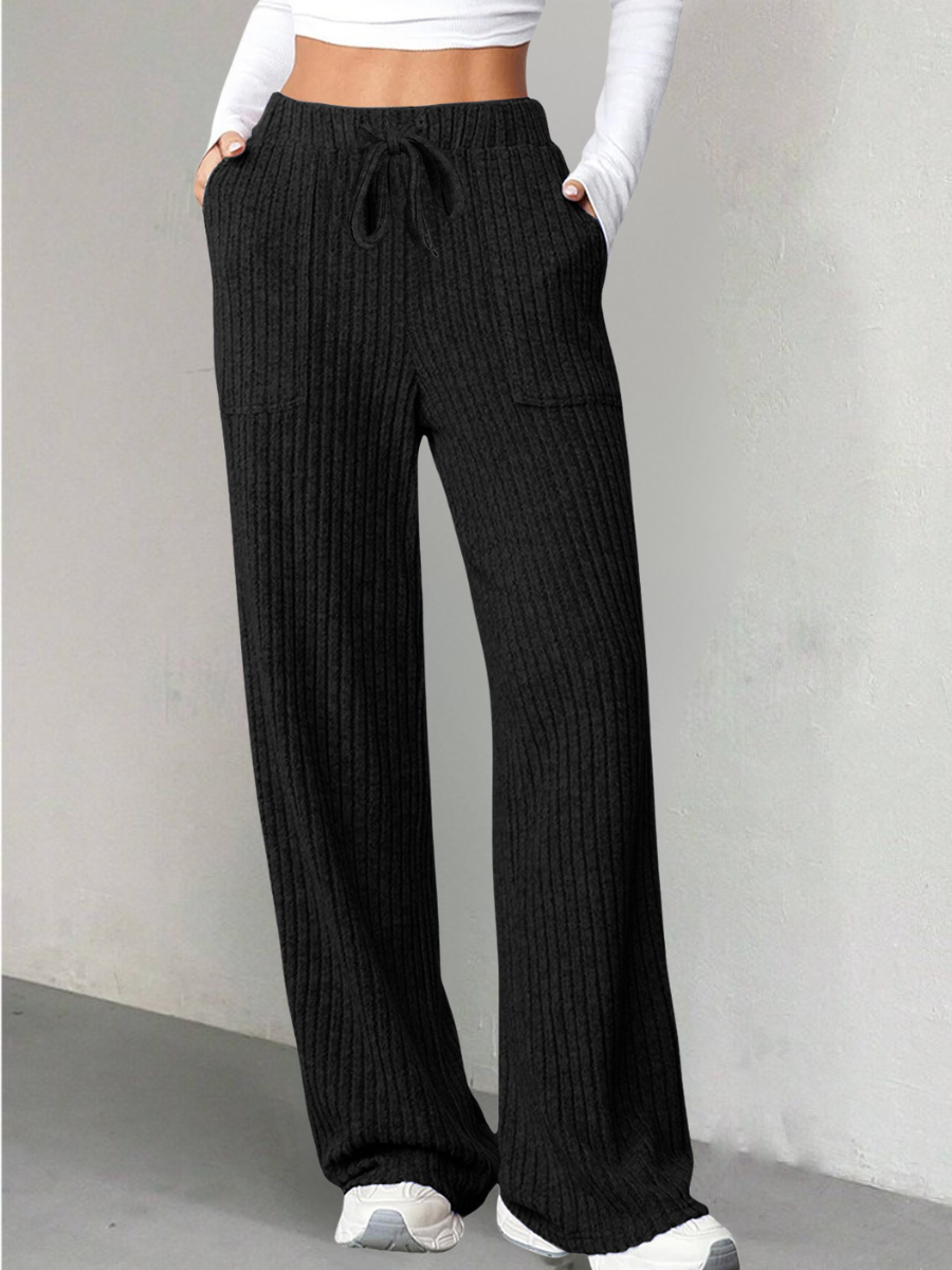 Damen Unifarben Lang Elastische Taille Hose Lässig Frühling/Herbst Hose