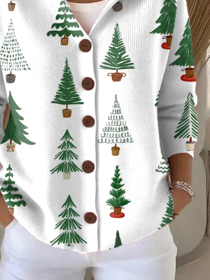 Damen Weihnachten Print Langarm Kapuze Lässig Frühling/Herbst Strickjacke Oberbekleidung