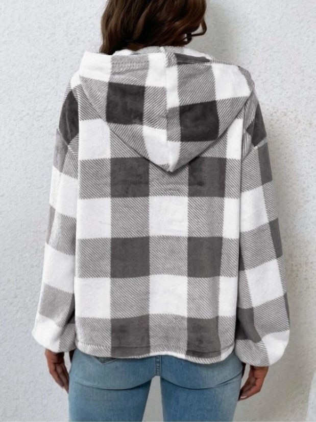 Damen Geometrisch Kapuze Print Retro Frühling/Herbst Langarm Sweatshirt