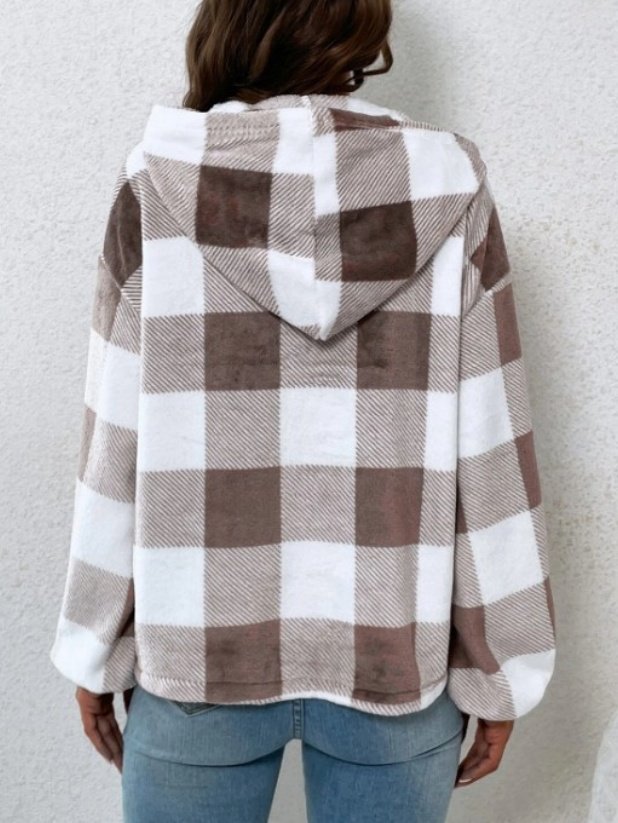 Damen Geometrisch Kapuze Print Retro Frühling/Herbst Langarm Sweatshirt