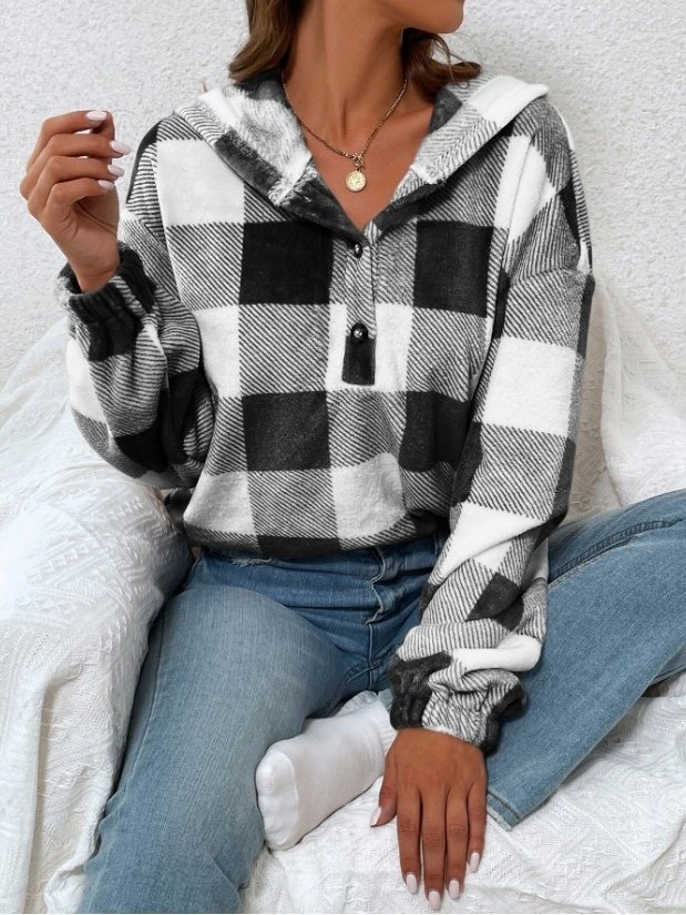 Damen Geometrisch Kapuze Print Retro Frühling/Herbst Langarm Sweatshirt