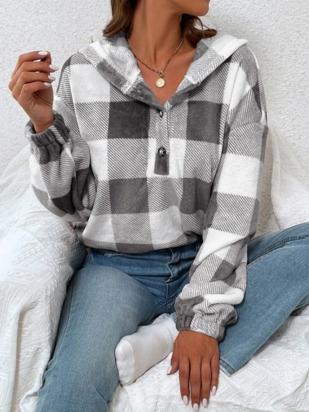 Damen Geometrisch Kapuze Print Retro Frühling/Herbst Langarm Sweatshirt