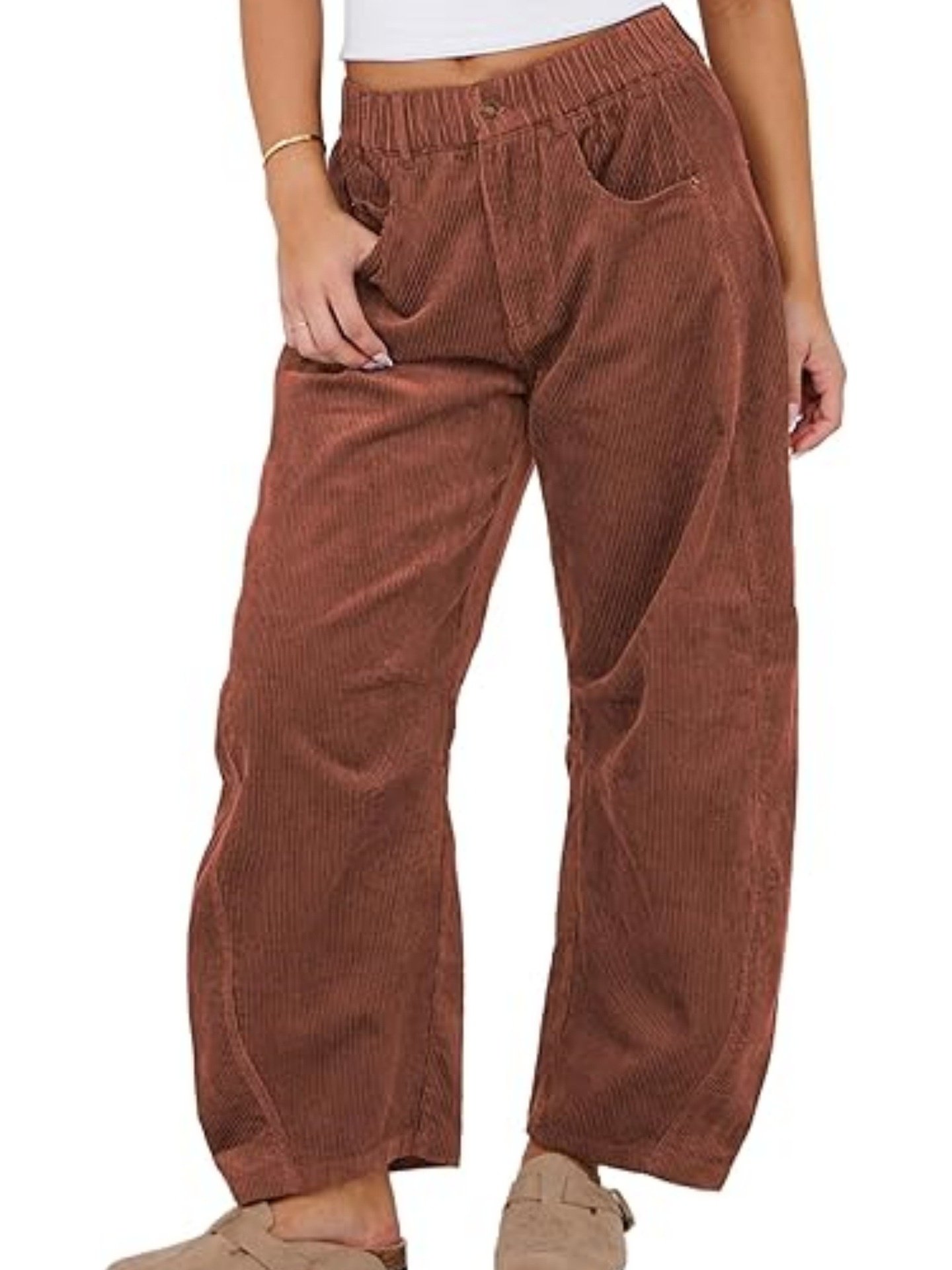 Damen Unifarben Lang Elastische Taille Hose Lässig Frühling/Herbst Hose