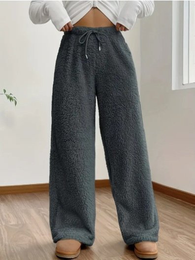 Damen Unifarben Lang Elastische Taille Hose Lässig Frühling/Herbst Hose
