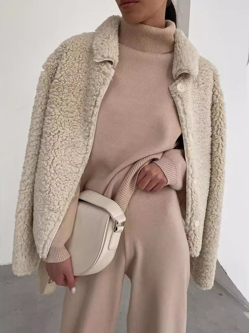 Damen Unifarben Schnürung Zweiteiliges Set Täglich Langarm Lässig Frühling/Herbst Bluse mit Hose Matching Set