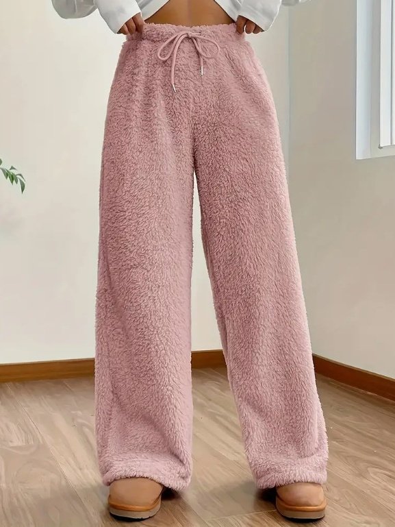 Damen Unifarben Lang Elastische Taille Hose Lässig Frühling/Herbst Hose
