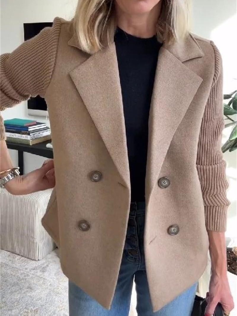 Damen Unifarben Winter Oberbekleidung Lässig Nahtverarbeitung Mittellang Schalkragen Mantel