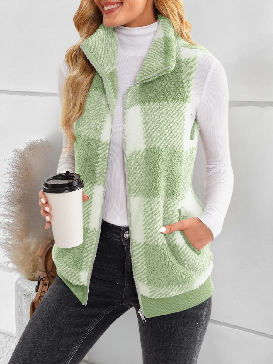 Polyester Baumwolle Stehkragen Elegant Tanktop