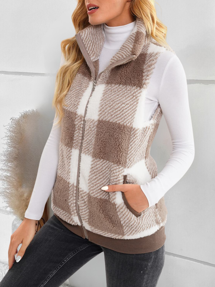 Polyester Baumwolle Stehkragen Elegant Tanktop