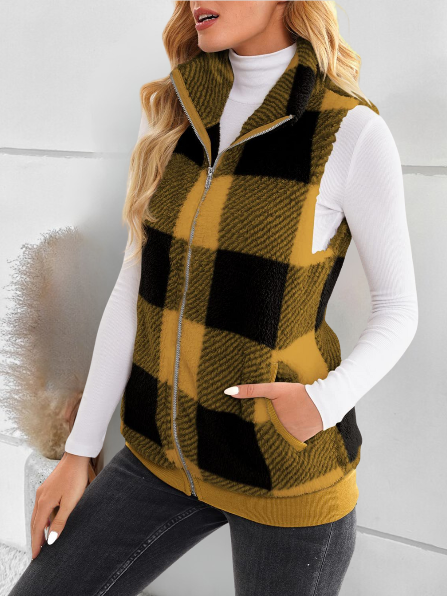 Polyester Baumwolle Stehkragen Elegant Tanktop
