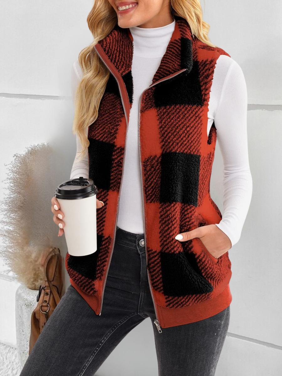 Polyester Baumwolle Stehkragen Elegant Tanktop