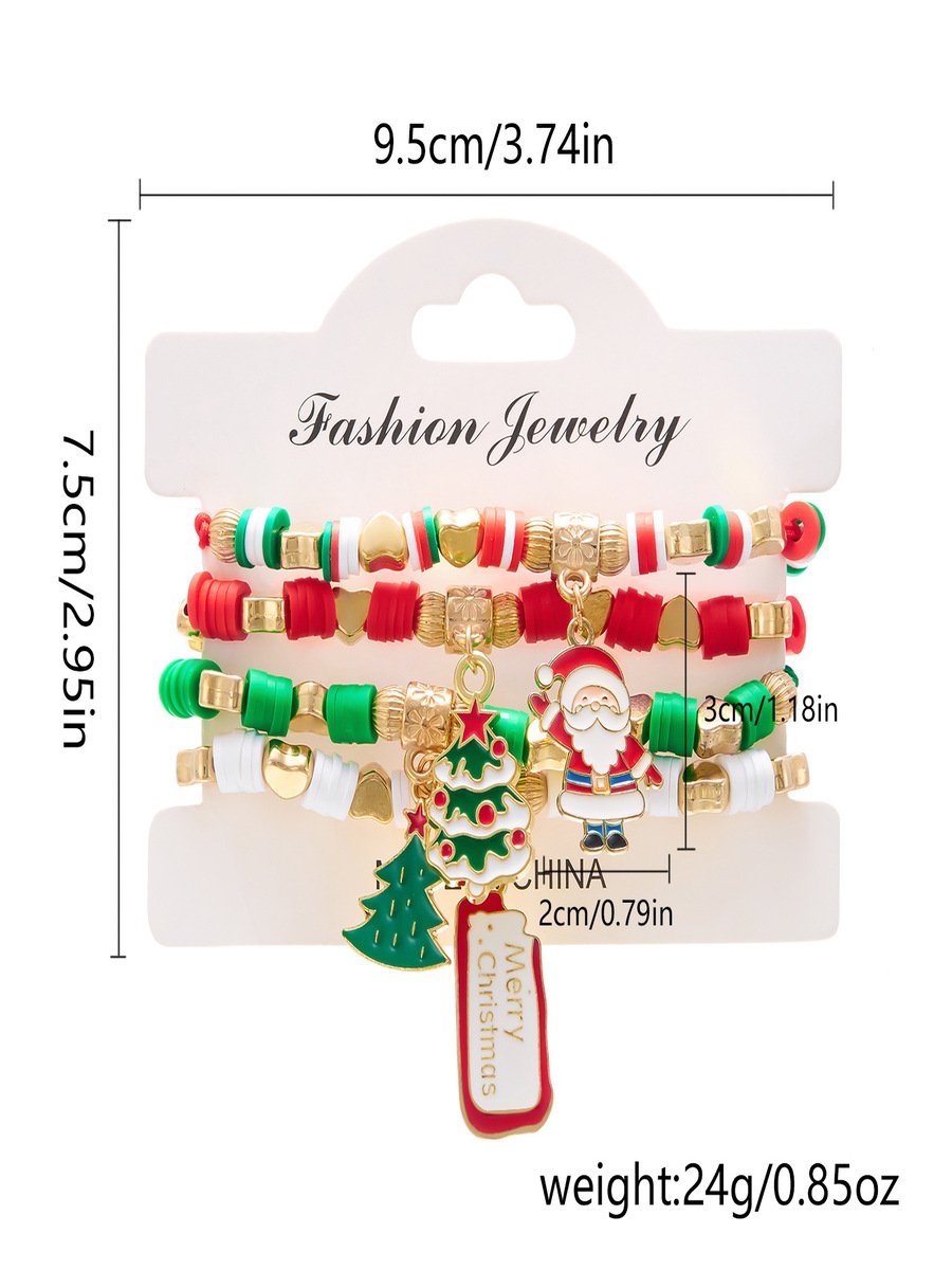 Weihnachten Polymer Ton Armband Weihnachten Bunt Weihnachtsmann Schneeflocke Schneemann Armband Weihnachten Armband Set