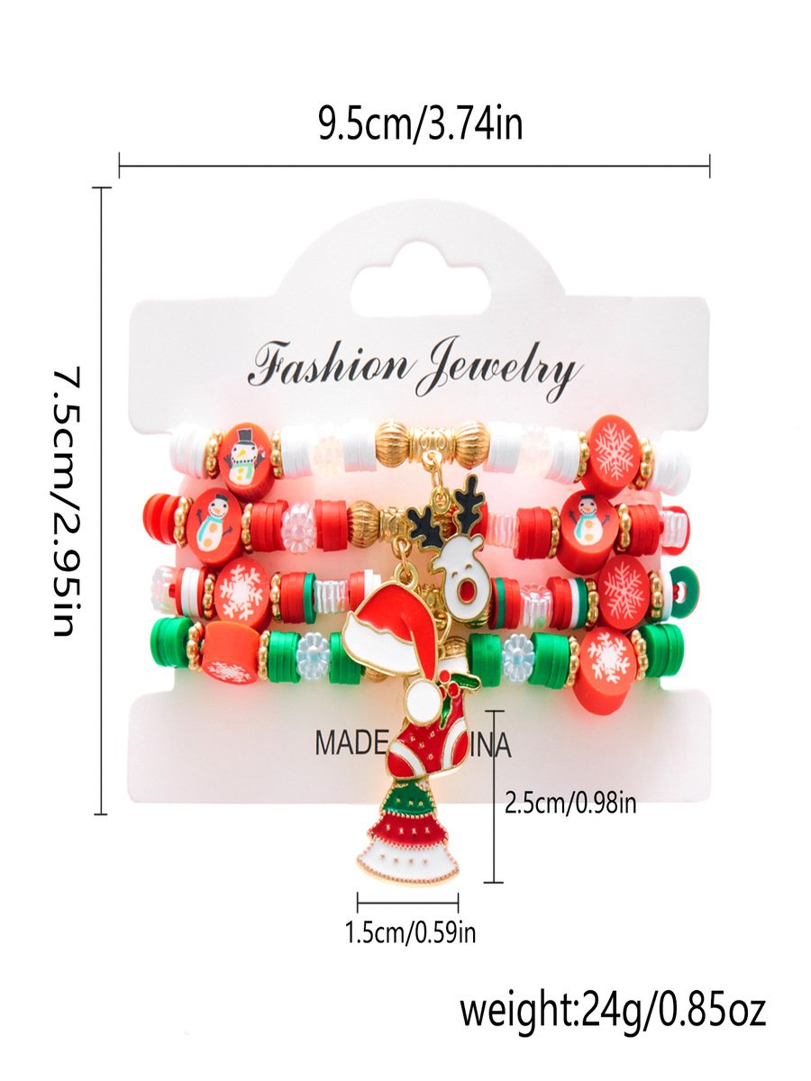 Weihnachten Polymer Ton Armband Weihnachten Bunt Weihnachtsmann Schneeflocke Schneemann Armband Weihnachten Armband Set