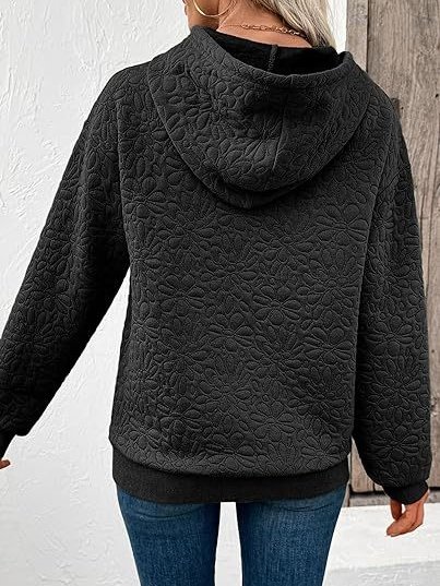 Damen Geblümt Kapuze Jacquard Lässig Frühling/Herbst Langarm Sweatshirt