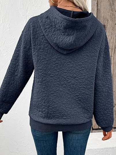 Damen Geblümt Kapuze Jacquard Lässig Frühling/Herbst Langarm Sweatshirt
