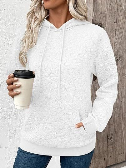 Damen Geblümt Kapuze Jacquard Lässig Frühling/Herbst Langarm Sweatshirt