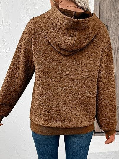 Damen Geblümt Kapuze Jacquard Lässig Frühling/Herbst Langarm Sweatshirt