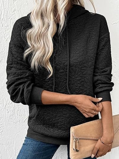 Damen Geblümt Kapuze Jacquard Lässig Frühling/Herbst Langarm Sweatshirt