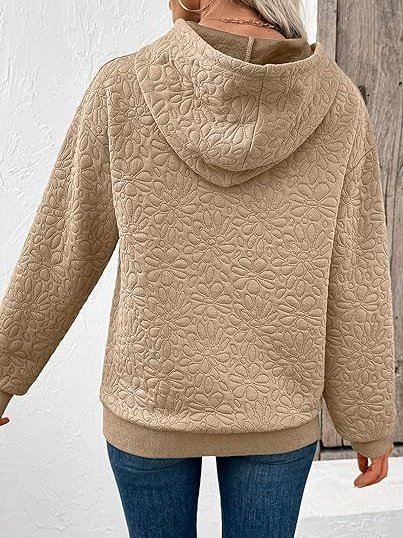Damen Geblümt Kapuze Jacquard Lässig Frühling/Herbst Langarm Sweatshirt