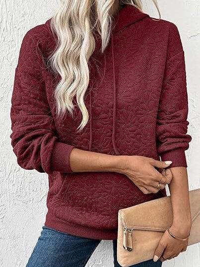 Damen Geblümt Kapuze Jacquard Lässig Frühling/Herbst Langarm Sweatshirt