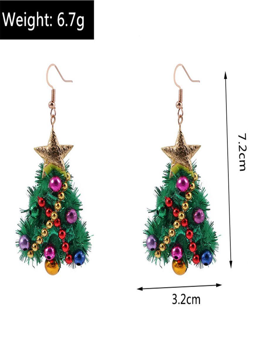 Weihnachten Bunt DIY Schmuck Weihnachtsbaum Glocke Elch Ohrringe Persönlichkeit Felt Ohrringe