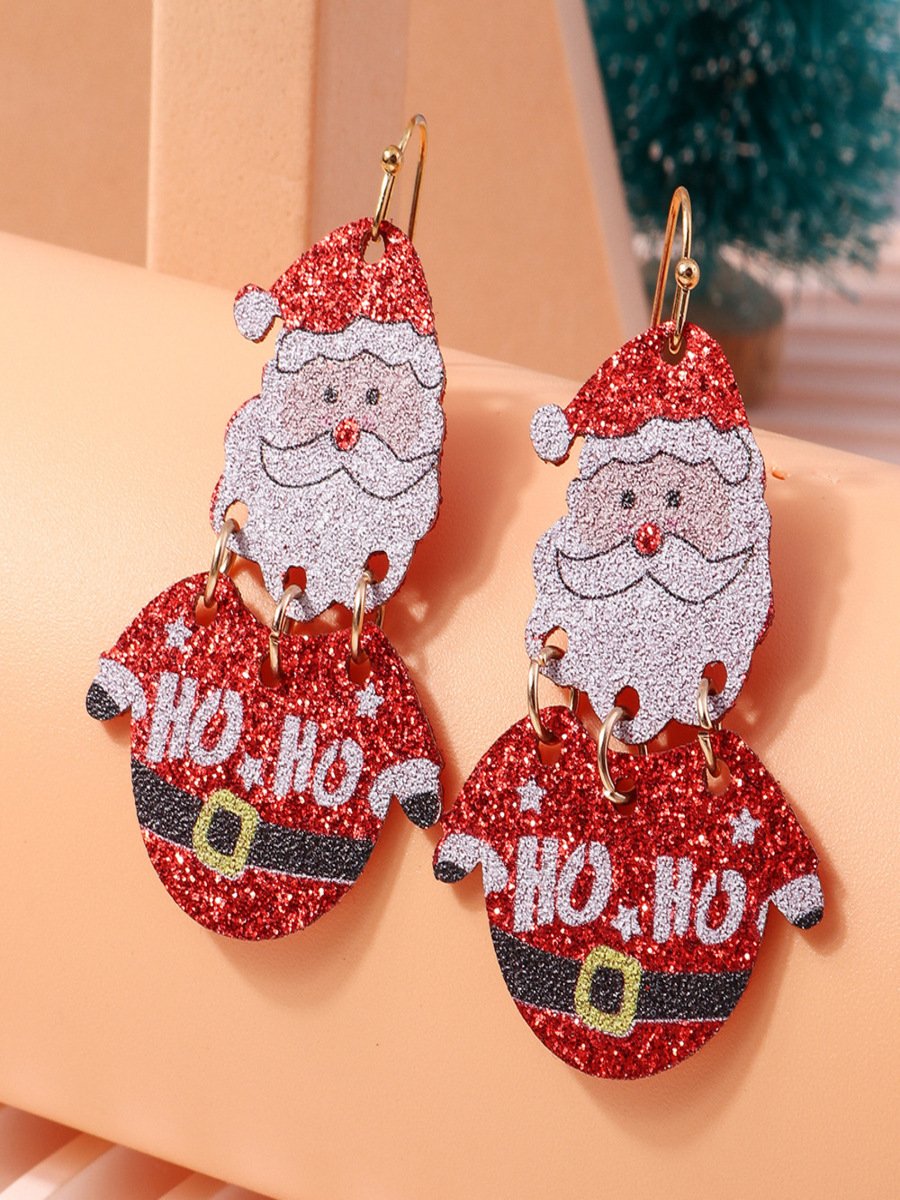Weihnachten Bunt DIY Schmuck Weihnachtsbaum Glocke Elch Ohrringe Persönlichkeit Felt Ohrringe