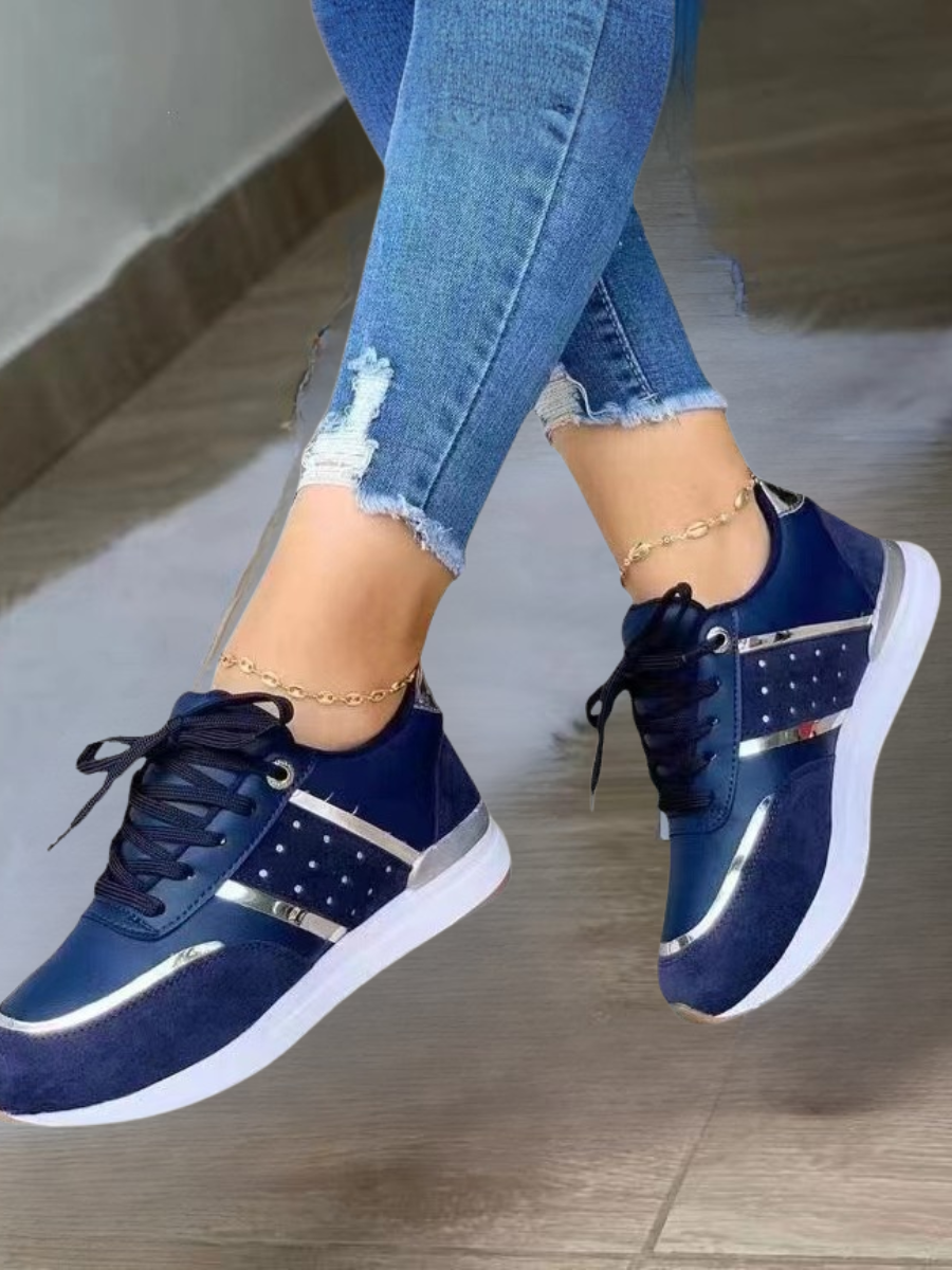 Farbblock Urban Textil Alle Jahreszeiten Flache Schuhe