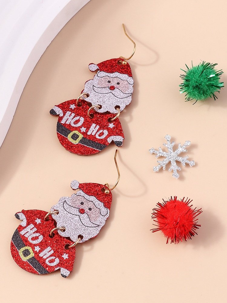 Weihnachten Bunt DIY Schmuck Weihnachtsbaum Glocke Elch Ohrringe Persönlichkeit Felt Ohrringe