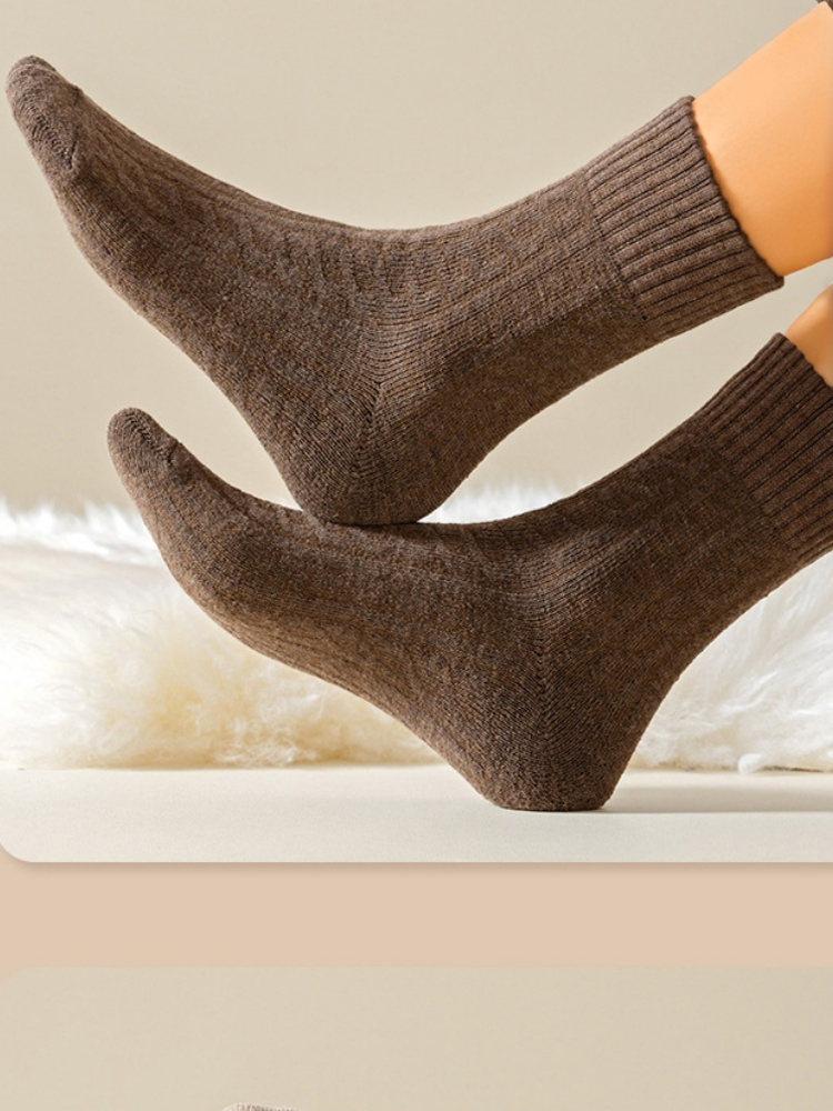 Plüsch und Dick Handtuch Socken Verdrehte Herbst und Winter Stil Mittelrohr Socken Damen Lang Socken Dick Socken Winter Warm Damen Socken