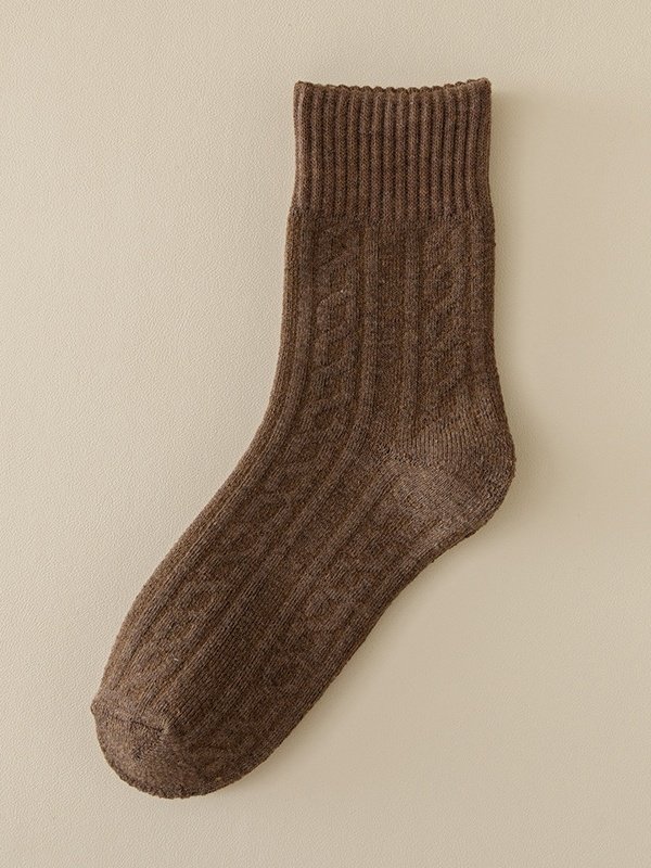 Plüsch und Dick Handtuch Socken Verdrehte Herbst und Winter Stil Mittelrohr Socken Damen Lang Socken Dick Socken Winter Warm Damen Socken