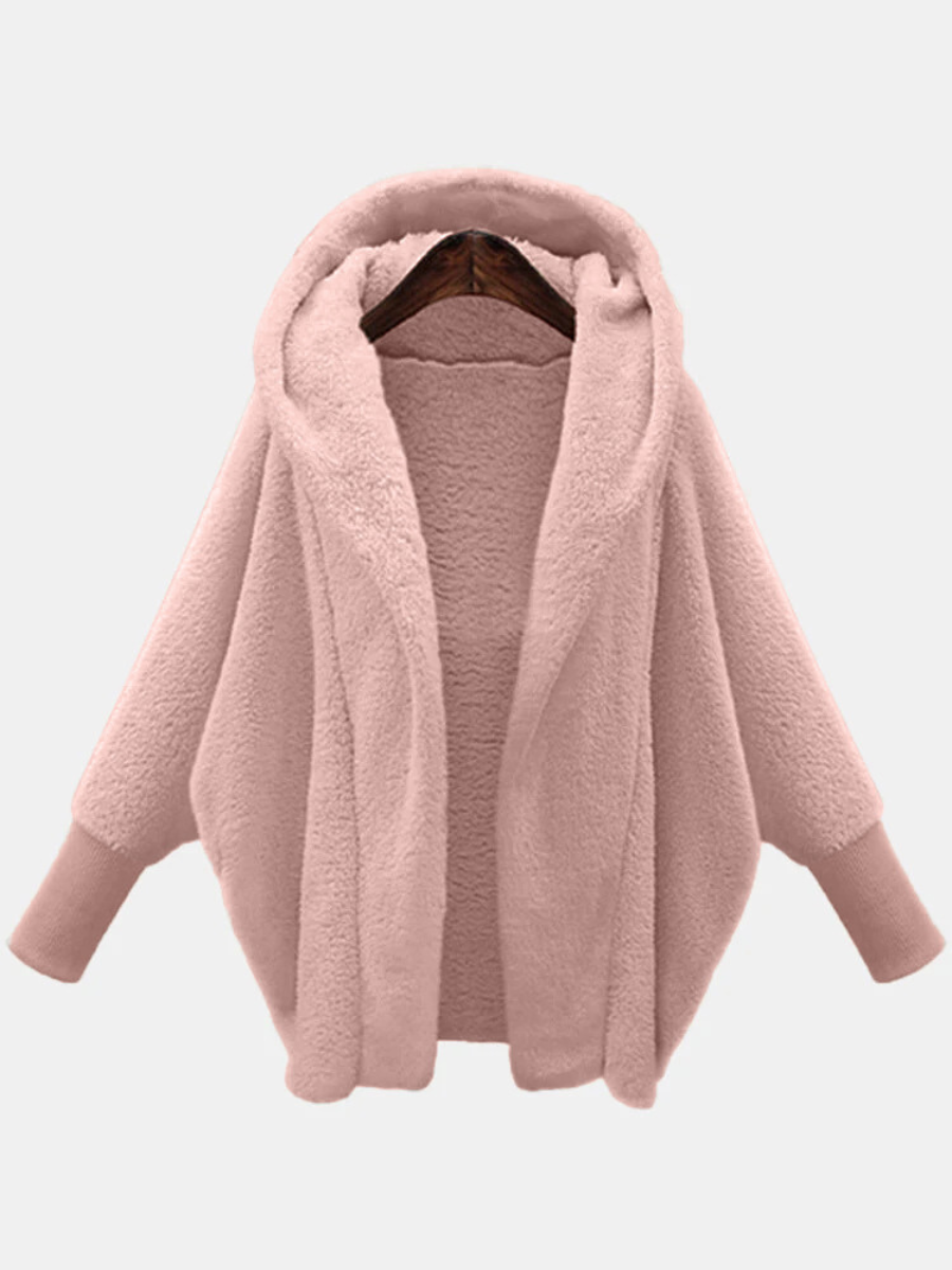 Damen Unifarben Winter Oberbekleidung Dolman-Ärmel Lässig Nahtverarbeitung Mittellang Reverskragen Mantel