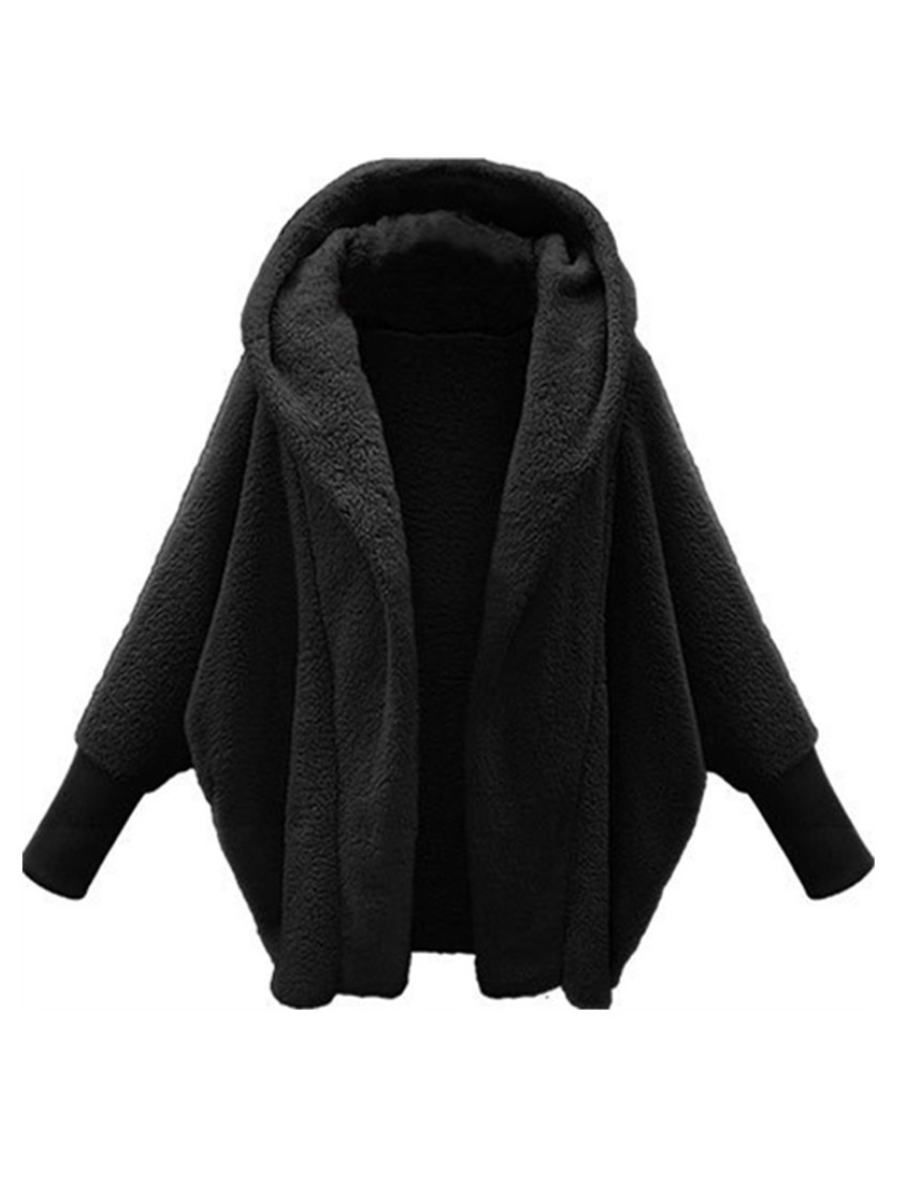 Damen Unifarben Winter Oberbekleidung Dolman-Ärmel Lässig Nahtverarbeitung Mittellang Reverskragen Mantel