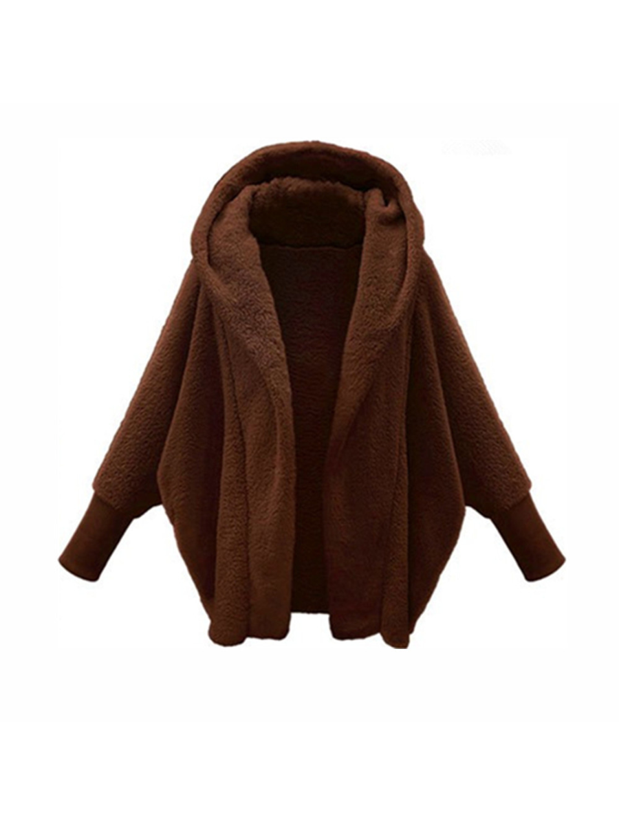 Damen Unifarben Winter Oberbekleidung Dolman-Ärmel Lässig Nahtverarbeitung Mittellang Reverskragen Mantel