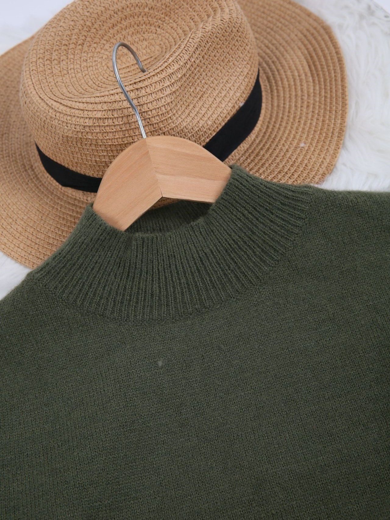 Damen Unifarben Nahtverarbeitung Winter Straße Langarm Mock Neck Pullover