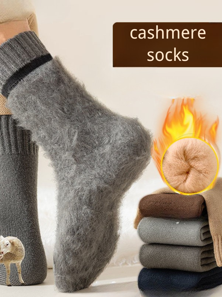Winter mit Vlies-Futter Dick Wolle und Kaschmir Warm Mitte der Wade Baumwolle Socken